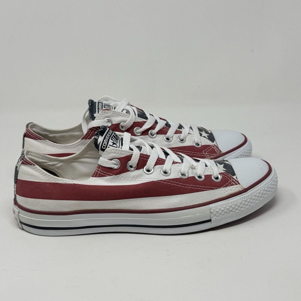 Converse Low Top Sneakers in Red, White, Black
